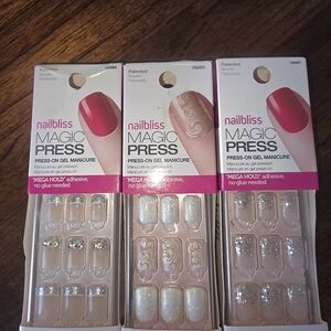 NAILBLISS Magic Press-On GEL Nails - Glitter Set 3  For The Price NEW..UNUSED.